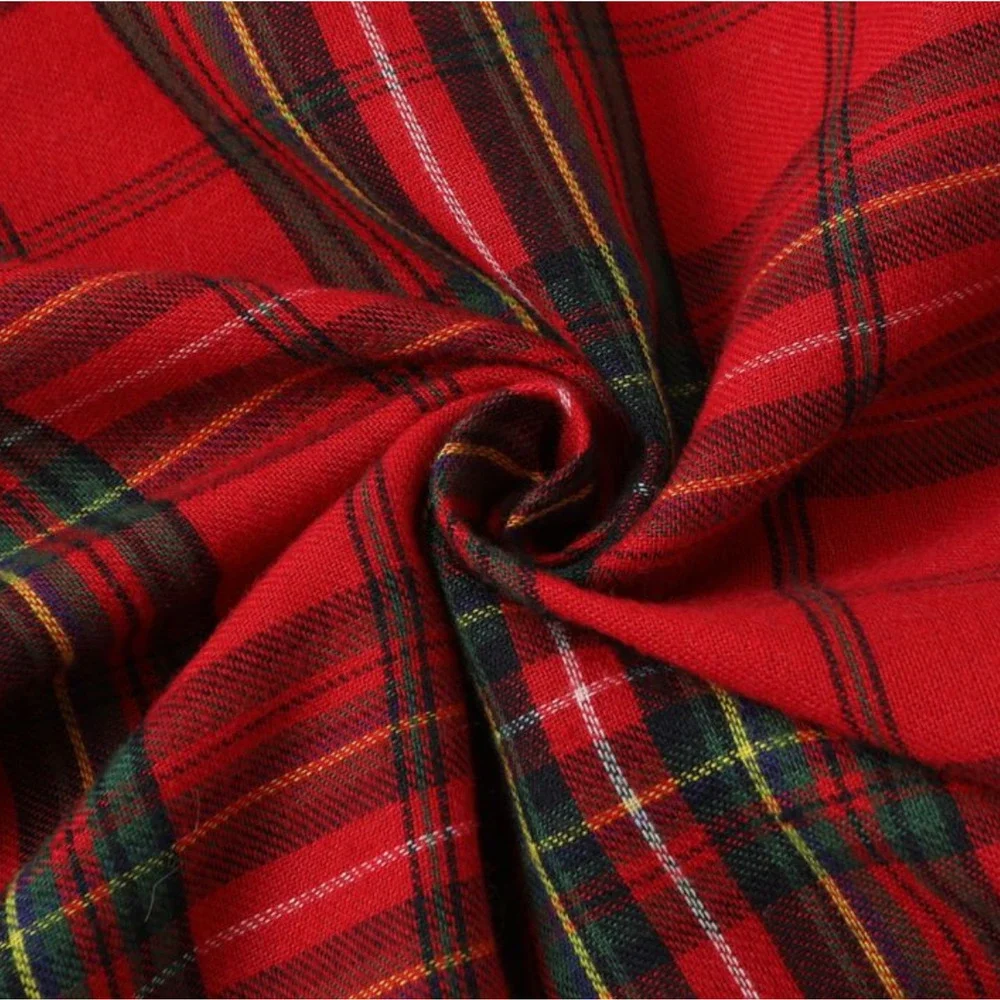 Christmas Kids Pajamas Red Tartan Plaid 2 Piece Set Classic XXS 2/3 Bee Willow